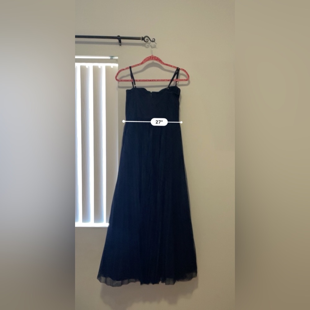 Hutch Amara Bustier Pleated Tulle Fit & Flare Midi Dress: color navy - Picture 5 of 13